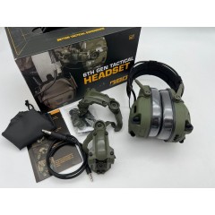 6TH GEN TACTICAL HEADSET тактическая гарнитура, звукосниматель и шумоподавление, активные