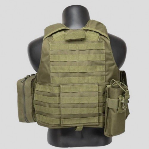 Тактический разгрузочный жилет «5 / пять карманов» с подсумками Tactical Molle Plate Carrier для съемных бронепластин в Перми